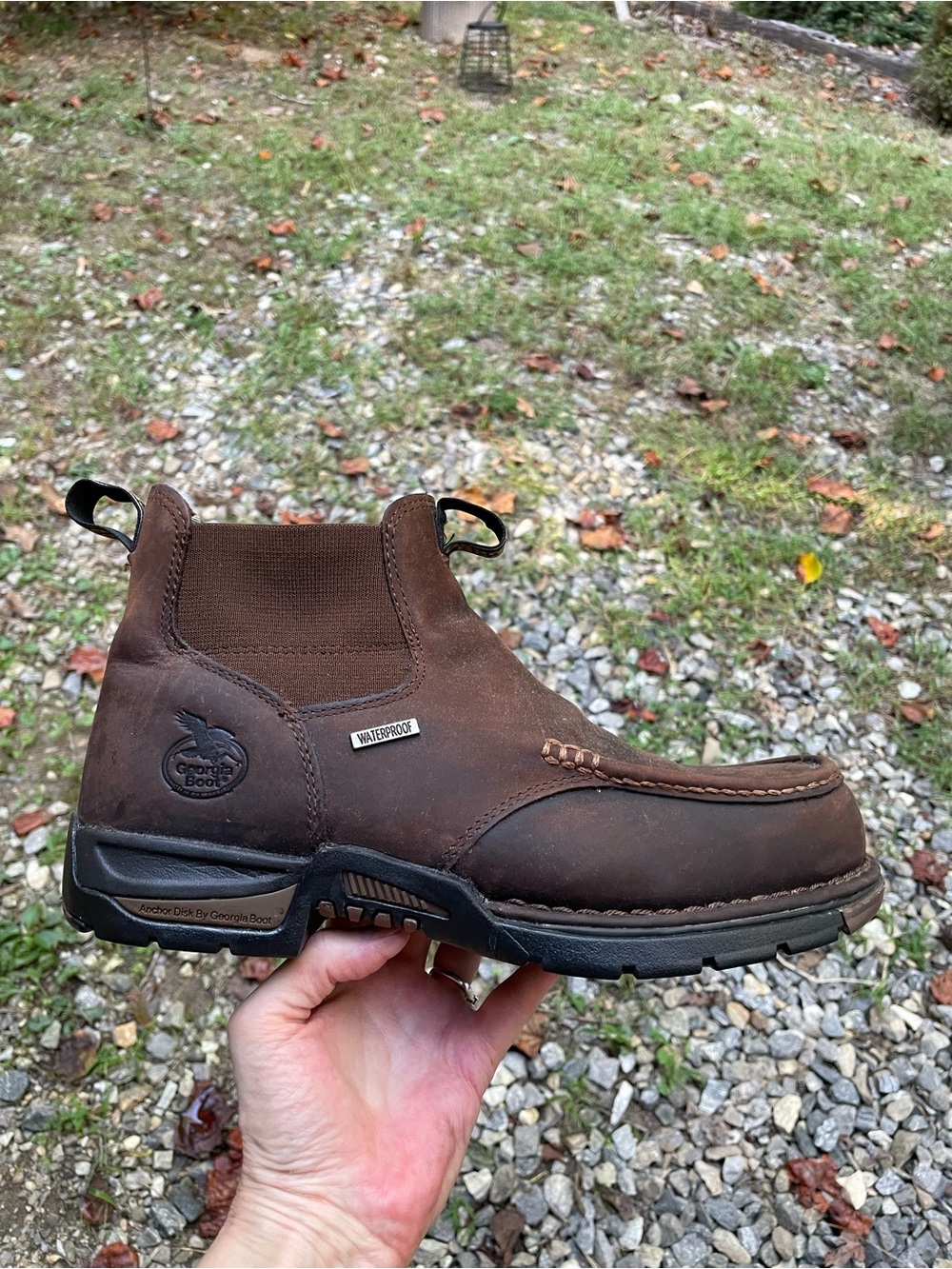 Georgia Boot Athens 5” Moc-Toe Chelsea Waterproof Work Boots Size 11 Men’s